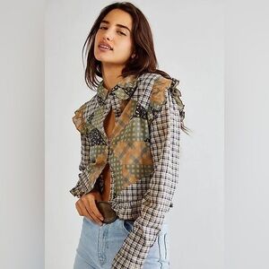 Free People Ella Patchwork Top